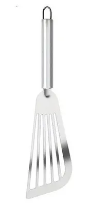 Zdjęcie produktu dla Profesjonalny owalny widelec do ryb ze stali nierdzewnej, idealny do przewracania ryb, mięsa i jajek, 29 cm, można myć w zmywarce.