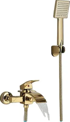 Produktbild von Badewannenarmatur, Wandmontage, Handbrause enthalten, Gold
