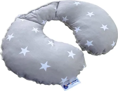 Produktbild von Nackenstütze nackenkissen baby reisekissen Baumwolle/Minky Sternen mit grauen Minky