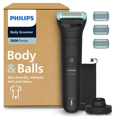 Produktbild von Philips 5000 series Body Groomer BG5485/30 Mit Triple Protect-Rasiersystem, Nass & Trocken, Keine Wartung – muss nicht geölt werden, Akku, Schwarz