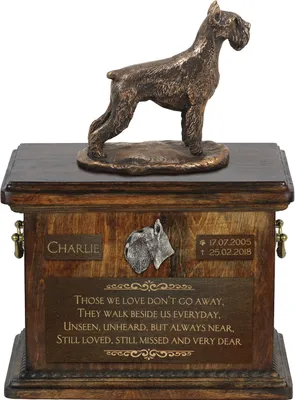 Zdjęcie produktu dla Sznaucer, Schnauzer I - urna na prochy psa, urna ze statuetką, personalizowana urna na psie prochy marki Art-Dog