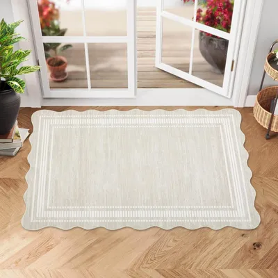 Immagine prodotto di Tappetino per ingresso, 60 x 100 cm, beige, lavabile, antiscivolo