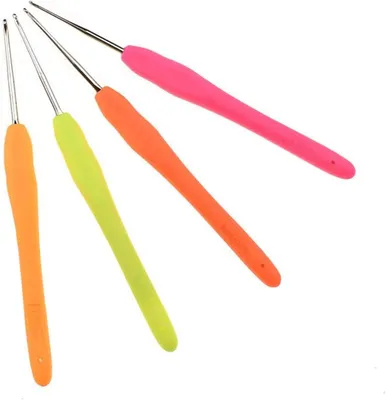 Imagen del producto de Juego de agujas de ganchillo mini, con agarre suave, 4 unidades de 1,0 a 1,75 mm, para hilos finos