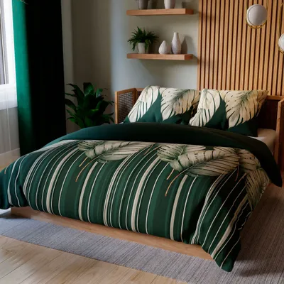 Immagine prodotto di Biancheria da letto, cotone sateen, alta qualità 200x220 Foglie di Tropicana
