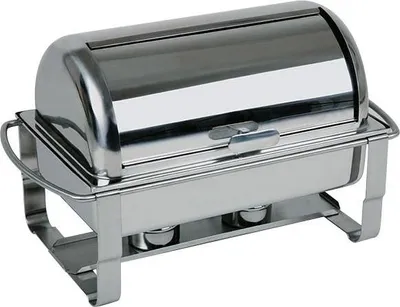 Produktbild von APS 12245 Rolltop-Chafing Dish CATERER, Edelstahl, 67 x 35 cm, Höhe 45 cm, inkl. Speisenbehälter GN 1/1 (9 Liter) und 2 Brennpastenbehälter