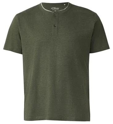 Produktbild von s.Oliver Übergrößen Henley-T-Shirt oliv melange