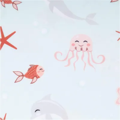 Produktbild von Badeanzugstoff Meterware UPF 50 bi-elastisch recycelt Sea Life mint 150cm