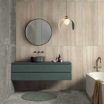 Productafbeelding van CASA39, porseleinen vloertegel met marmerlook, beige kleur, 60x120 cm, Gardenia Ariana Dorica