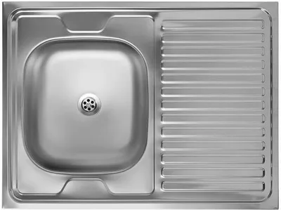 Produktbild von Kuchinox Spülbecken 60x80 cm Einzelbecken Aufsatz 18/10 Edelstahl mit Siphon temperaturschockbeständig verfärbungsbeständig
