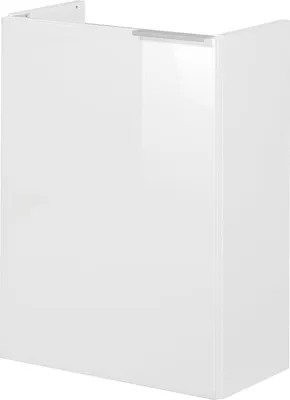 Produktbild von Fackelmann KARA Waschbeckenunterschrank schmal  Unterschrank für Waschtisch im Gäste-WC (44 cm x 60 cm x 24,3 cm)  Türanschlag links  SBC Badezimmerschrank hängend in Weiß Hochglanz