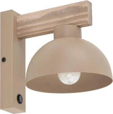 Produktbild von Wandlampe Metall E27 20 cm hoch mit Schalter Beige Modern