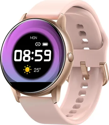 Image de C009 Smart Bracelet en silicone rond plein écran tactile rythme cardiaque sommeil surveillance de la santé montre sport rose siliocne