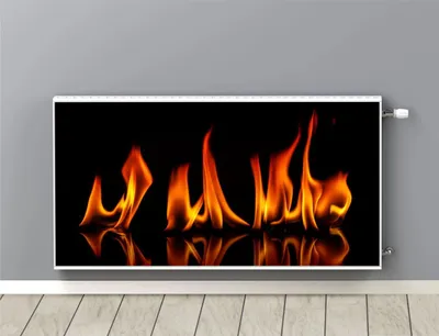 Zdjęcie produktu dla Osłona magnetyczna Maskownica na grzejniki kaloryfery Ogień Kominek 60x100cm Dekoracyjna maskownica do salonu Ozdoba