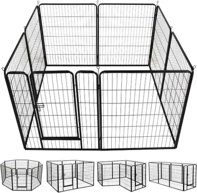 Produktbild von Yaheetech 8-teilig Welpenauslauf Welpenlaufstall 80 x 100 cm Freigehege für Hunde