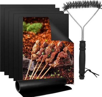 Produktbild von Famanu Grillmatten Set - Wiederverwendbare Backmatten für Gas- und Holzkohlegrills