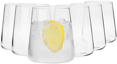 Produktbild von PolkaHome® Wasser- und Saftgläser 6er Set 430 ml Kristallglas – Spülmaschinengeeignet