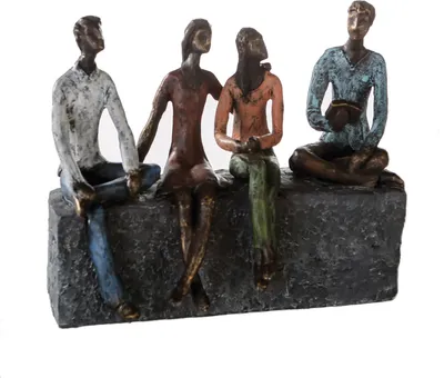 Zdjęcie produktu dla Gilde Skulptur, "Network", Gruppe, Kunstharz, mehrfarbig, bronzefarben, VE 1, L. 11 cm, B. 26 cm, H. 21 cm 79459 4001250794592