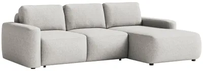 Produktbild von Selsey Carnos Mini – Ecksofa mit Schlaffunktion, Ottomane rechts, Chenille pflegeleicht, Graubeige