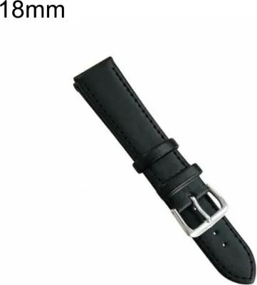 Produktbild von Universelles, verstellbares Uni-Armbanduhrarmband aus Kunstleder-Schwarz,18mm