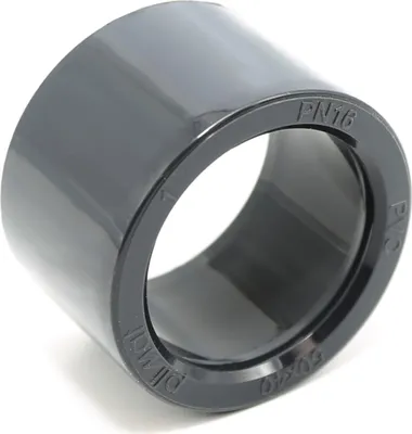 Produktbild von HAF 1x PVC Reduktion kurz mit 50mm x 40mm | Klebestutzen x Klebemuffe | Reduzierstück aus grauem PVC | PN16 Reduktion für Fittings, Verrohrung & Teich