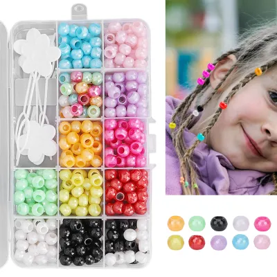 Produktbild von 365 kusů vlasových dredů Barevné korálky na pletení vlasů DIY vlasové ozdoby na vousy