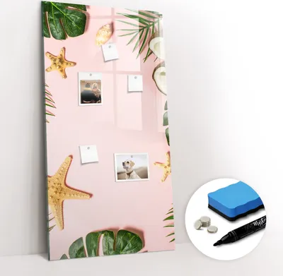 Produktbild von Magnetpinnwand Memoboard - Zubehörsatz - Schwarzer Marker + Schwamm + Magnete - 60 x 120 cm - Sommerrahmen