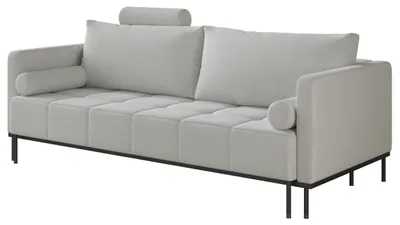 Image de Selsey Skilia - Canapé-lit avec fonction couchage, 3 places, tissu velours gris clair, 224 cm
