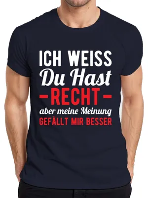 Productafbeelding van Je hebt gelijk, ik vind het leuk: Sarcasme, humor, grappig, heren T-shirt, marineblauw, maat M