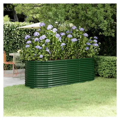 Produktbild von Hochbeet aus Metall für Garten, Terrasse und Balkon 224x80x68 cm Grün