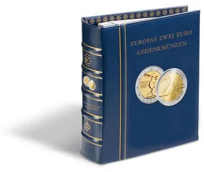 Produktbild von Album-SetsEuropas 2-Euro Gedenkmünzen Band 1+2+Gemeinschaftsausgaben, inkl.Schutzkass. blau