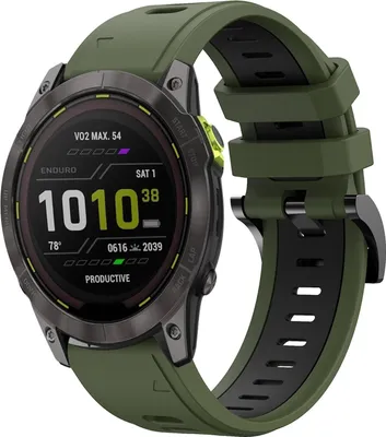 Obrázek produktu pro Pro Garmin Enduro 3 Dvoubarevný sportovní silikonový řemínek 26 mm Dark Green / Black