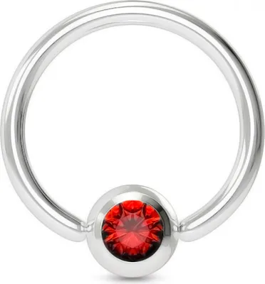 Produktbild von viva-adorno 1,6x12x5mm Universal Piercing Ring BCR Kristall Lippenring Klemmring Septumpiercing Brustpiercing Chirurgenstahl Z507,rot