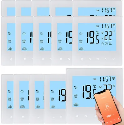 Produktbild von 15X Digital LCD Tuya WiFi Raumthermostat, Programmierbares Thermostat fuer 3A Warmwasserbereitung ,Wandthermostat Unterputz Fu?bodenheizung Innenthermometer Temperaturregler, Blau