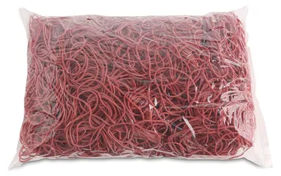 Immagine prodotto di ARTICOLI DA UFFICIO: Elastici. Diametro: 50 mm. Colore: Rosso. Peso: 1000 g - 1 kg