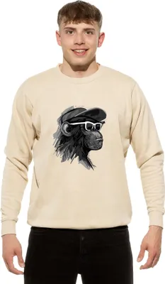 Produktbild von Cotton Prime® Sweatshirt Affe Cool Monkey mit Brille M Beige