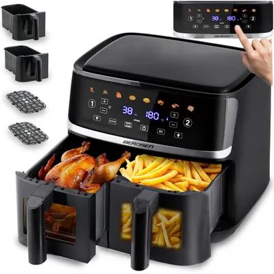 Heißluftfritteuse XXL 10,2L Doppelkammer Touchscreen 1700W
