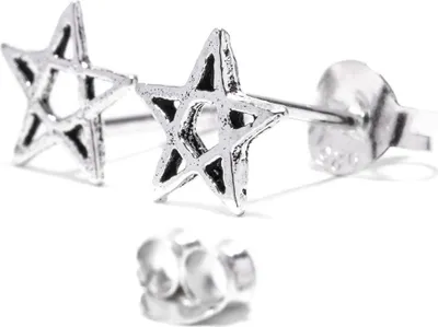Produktbild von Ohrstecker Pentagramm klein 925er Silber Schmuck