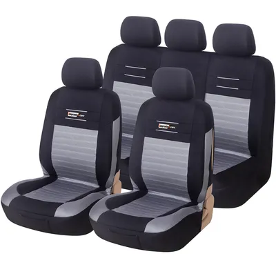 Produktbild von Auto-Sitzbezüge Universal Set Schonbezüge Schwarz Sitzauflagen Grau Sitzbezug
