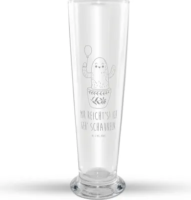Produktbild von Mr. & Mrs. Panda Weizenbier Glas Kaktus Luftballon - Transparent - Geschenk, Bier, Mr Mrs Weizenglas, Freundin, Freund, Weißbierglas, Prüfung, Ausbildung, Bierglas