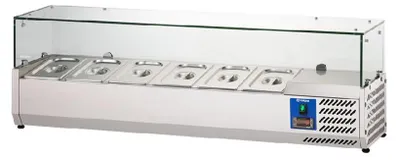 Productafbeelding van Starline pizzakoeler met glazen afdekking - geschikt voor 6x GN 1-4 bakplaten