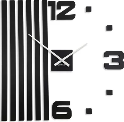 Produktbild von Wanduhren DIY Holz Eiche Lamellen große Wanduhr 100cm 3D Wanduhr Modern Design EKO Wanduhren Wandtattoo Dekoration Uhren für Büro Wohnzimmer Schlafzimmer (XXL 100cm shwarz, weiße Zeiger)