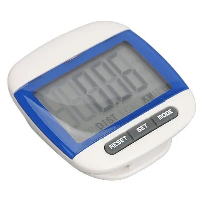 Produktbild von Schrittzähler, großes LCD-Display, Kalorienzähler, Distanzzähler mit Clip für Senioren und Erwachsene, Übung, Blau