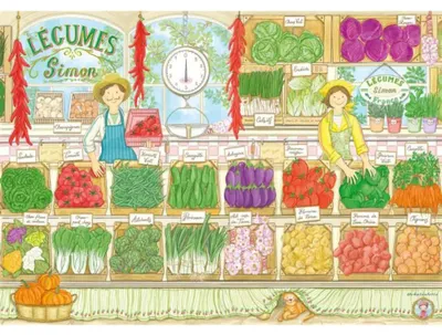 Produktbild von Magnolia Puzzle Simon's Greengrocer - 1000 Teile buntes Spielzeug