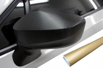 PREMIUM Spiegel Spiegelgehäuse Kappe Design Folie Gold Matt für viele Fahrzeuge – Produktansicht