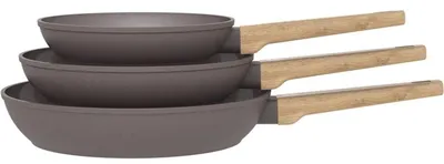 Immagine prodotto di Set of 3 frying pans - Suitable for all hobs including induction - ARTHUR MARTIN - AM1052 - Ceramic coating - ? 20-24-28 cm - Taupe