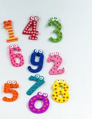 Productafbeelding van 2 stuks/set: Magnetische koelkaststickers met cijfers voor baby's. Houten educatief speelgoed voor kinderen, gericht op wiskunde