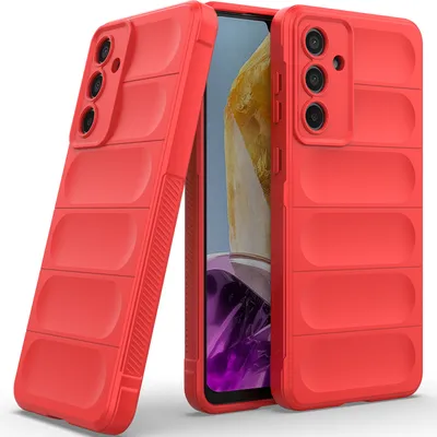 Produktbild von Handyhülle für Samsung Galaxy M55 Weich TPU Silikon Stossfest Anti-rutsch Hülle Rot