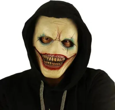 Produktbild von Halloween Clown Gesichtsschutz Universalgröße Rollenspiel Cosplay Gesichtsschutz Kopfbedeckung Horror Mottoparty Requisiten