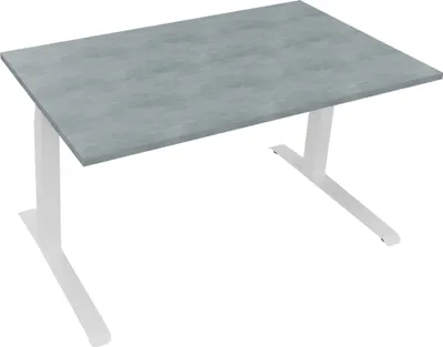 Produktbild von Sitz-/Stehtisch Kufe Doppels. Quad. B1400xT800xH645-1275 ws/Beton