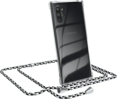 Produktbild von EAZY CASE Handykette kompatibel mit Samsung Galaxy Note 10 Plus, Handyhülle mit Umhängeband, Handykordel, Schutzhülle Clear, Band in Schwarz